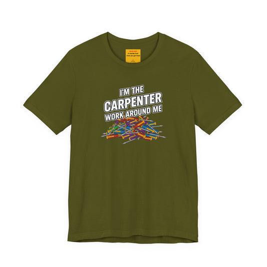 Olive color carpenter work shirt with hidden message neck label - method369 premium streetwear