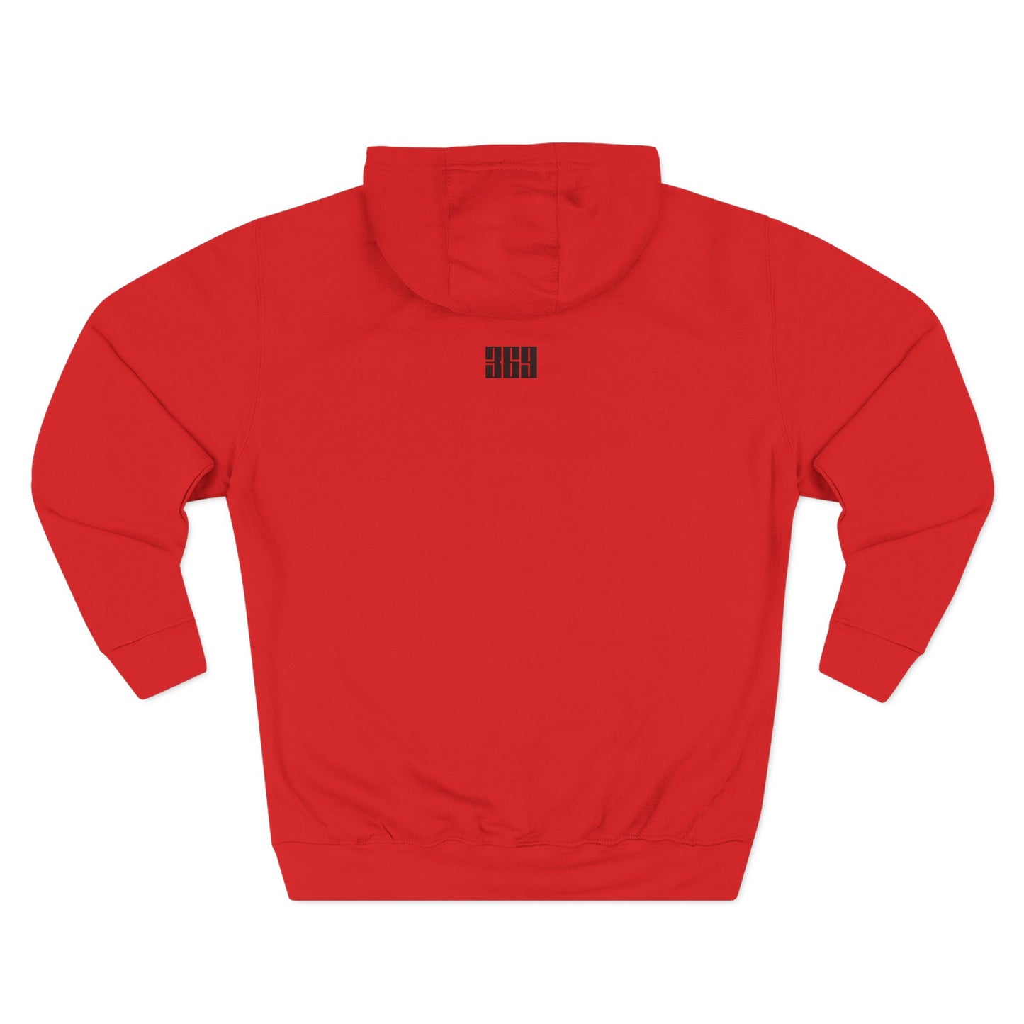 Back view of red BOOSTED SNOWMOBILES MATTER hoodie - sustainable sled life apparel-369
