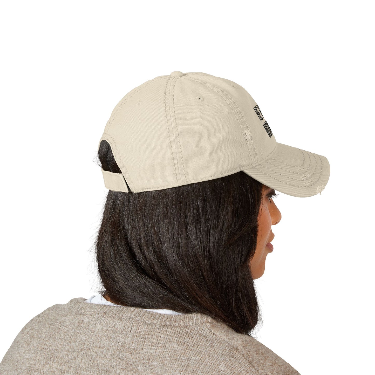 HE HAD A MONOCLE - (Black Text)- Distressed Dad Hat (Embroidery)