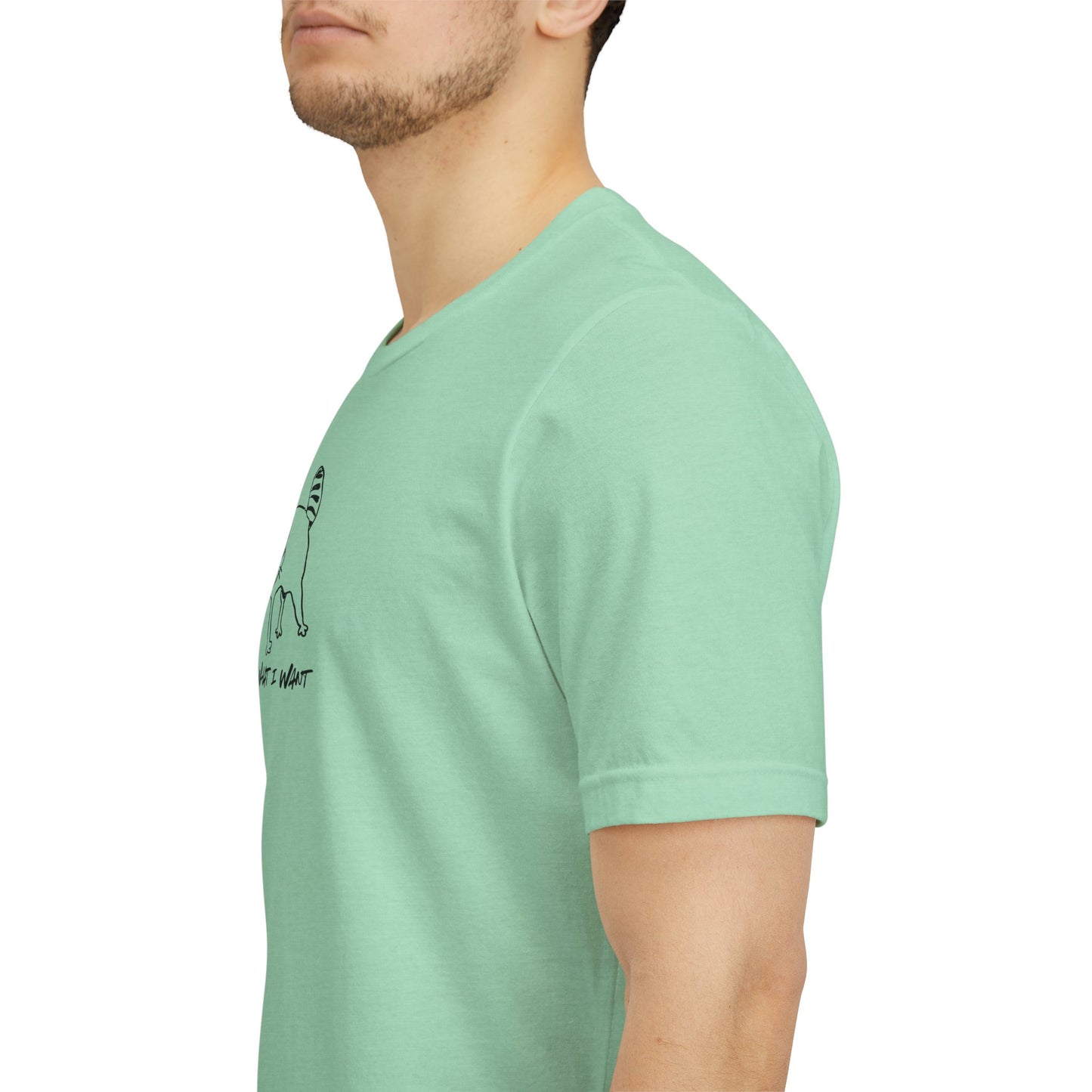 side view of Person wearing I DO WHAT I WANT shirt - funny cat mom cat dad apparel