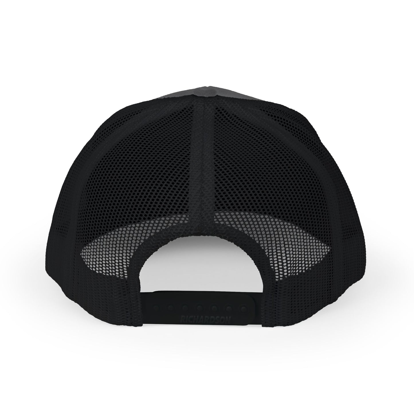 Black mesh cap on a white background
