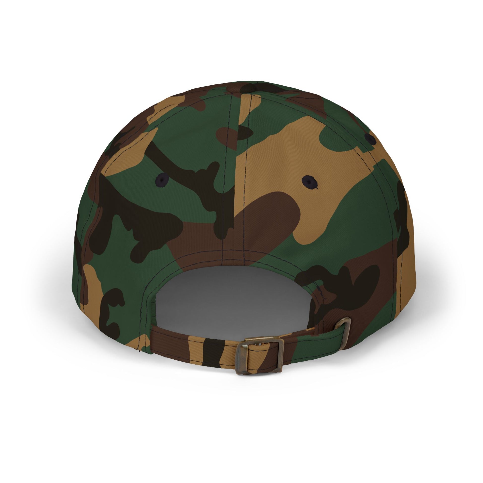 Camouflage-patterned cap on a white background
