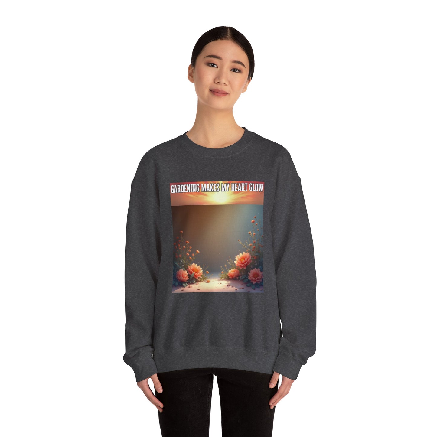 GARDENING MAKES MY HEART GLOW- Ethically grown US cotton-Unisex Heavy Blend™ Crewneck Sweatshirt-(OEKO-TEX)