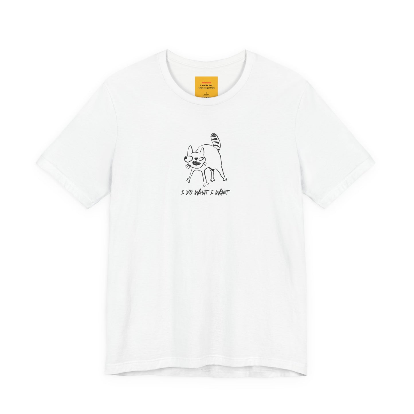 I DO WHAT I WANT (black print) - Unisex Jersey Short Sleeve Tee with hidden message in the neck label