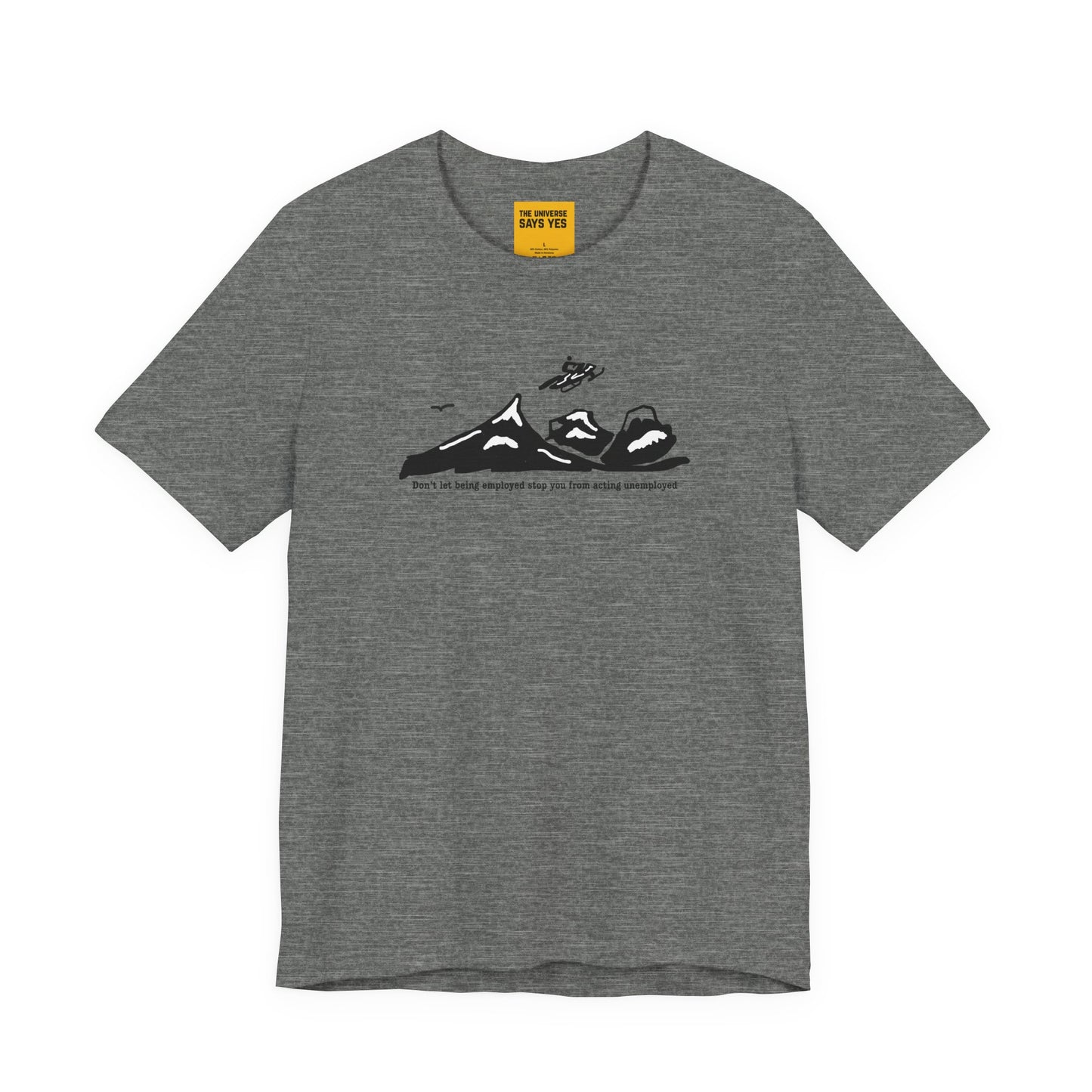 Gray t-shirt with balck and white snowmobile graphic design 